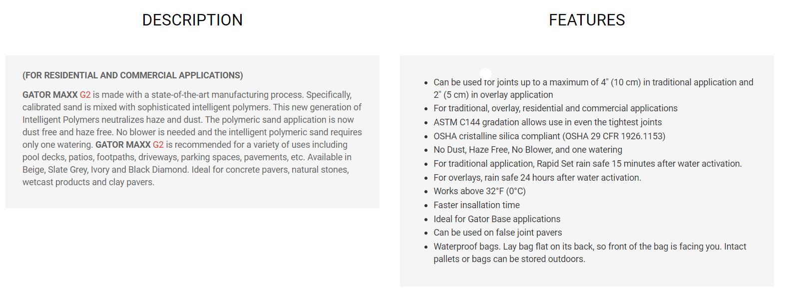 thumbnail image 2 of Alliance Gator Maxx G2 Intelligent Polymeric Sand - Beige 50lb 2 of 4